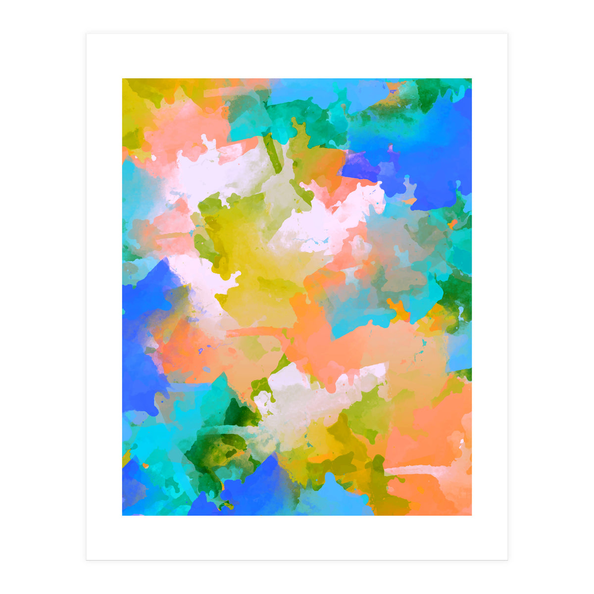 The Power Of Faith, Abstract Watercolor Painting, Pastel Bohemian Colorful Eclectic, Blush Sky 70s Playful (Print Only)