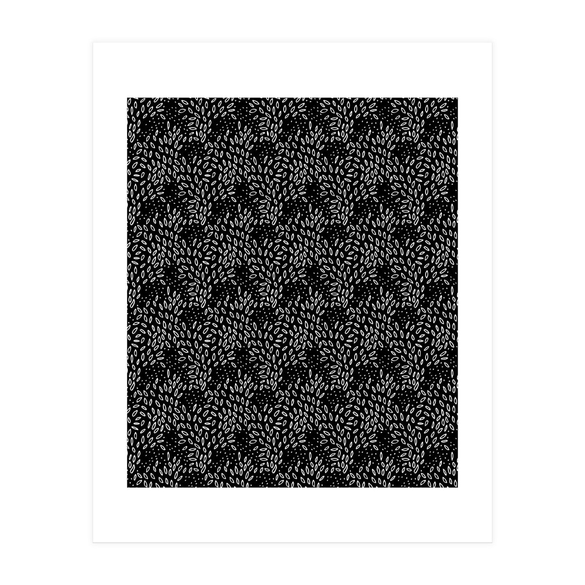 Black Floral Pattern (Print Only)