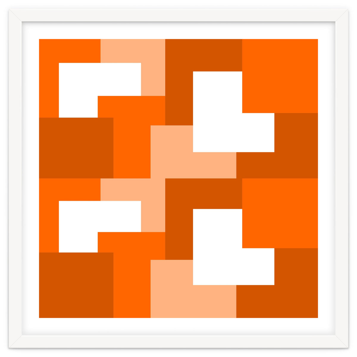 Orange Abstract Square Tiles
