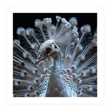 Albino Peacock Displaying White Feathers (Print Only) thumbnail