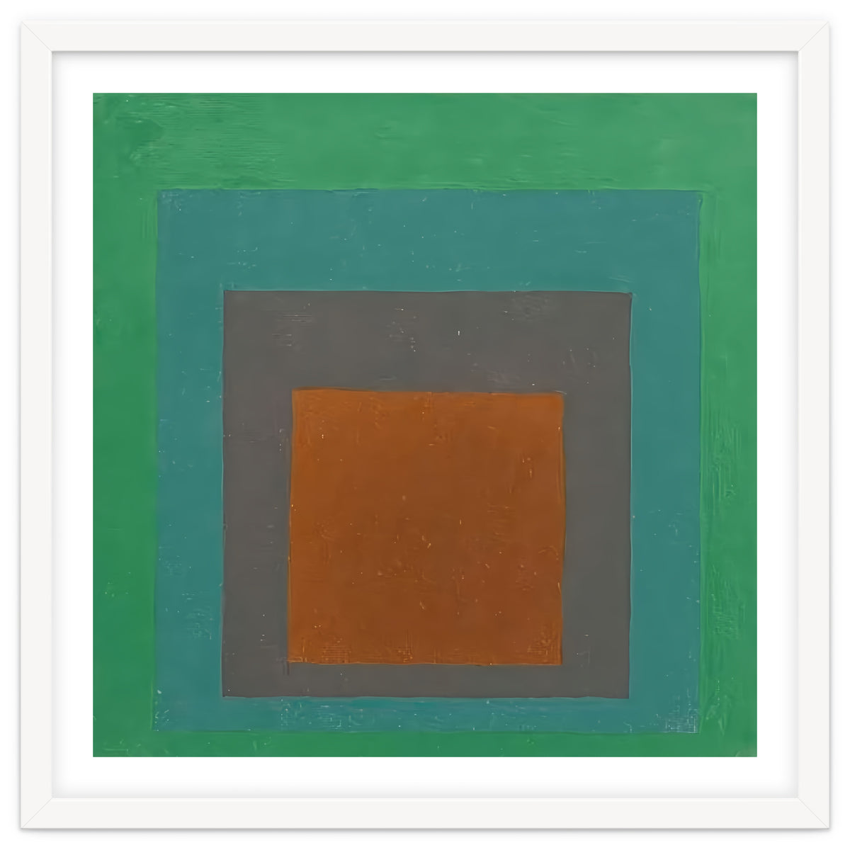 JOSEF ALBERS - HOMAGE TO THE SQUARE GREY BROWN GREEN