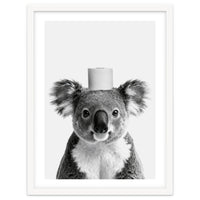 Koala, Toilet Paper Crown, Cute Animal Bathroom Art