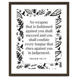 No weapon that is fashioned against you shall succeed and you shall confute every tongue that rises against you in judgement Isaiah 54:17 thumbnail