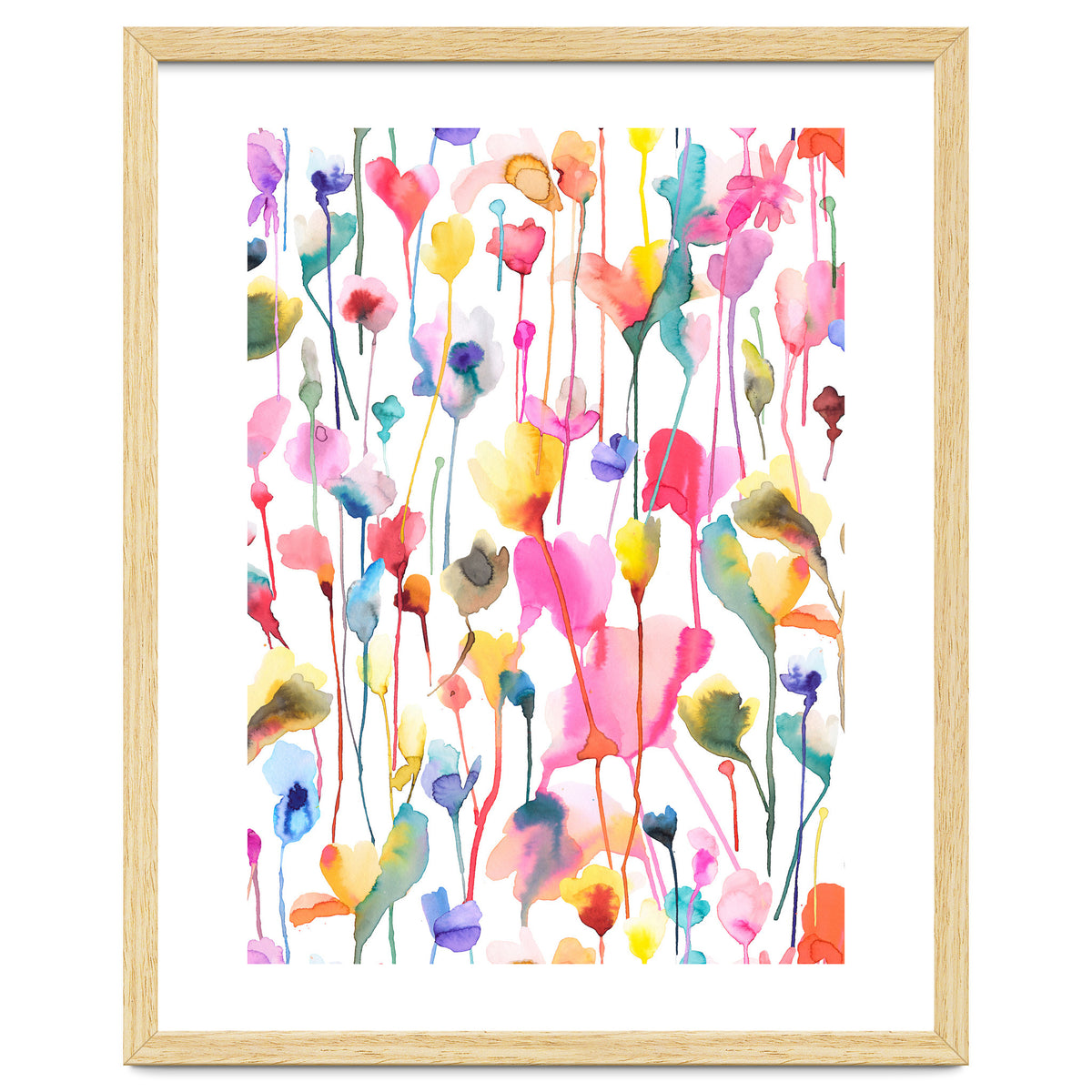 Watercolour Colourful Wild Flowers