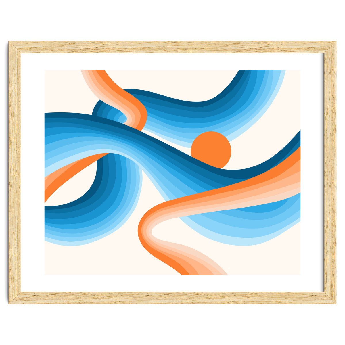 Rise, Abstract Retro Sunrise, Modern Bohemian Space, Concept Graphic Sky, Eclectic Nature