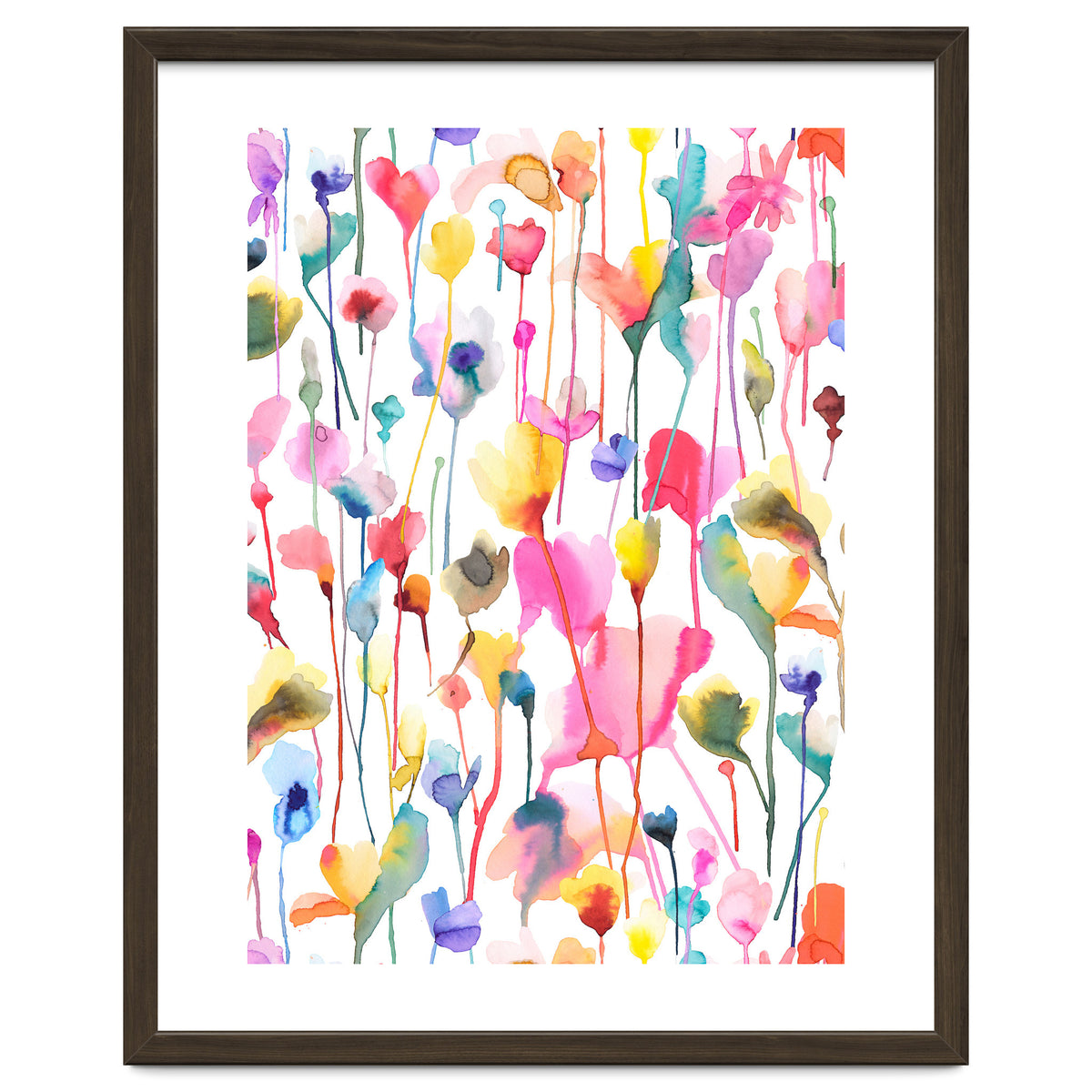 Watercolour Colourful Wild Flowers