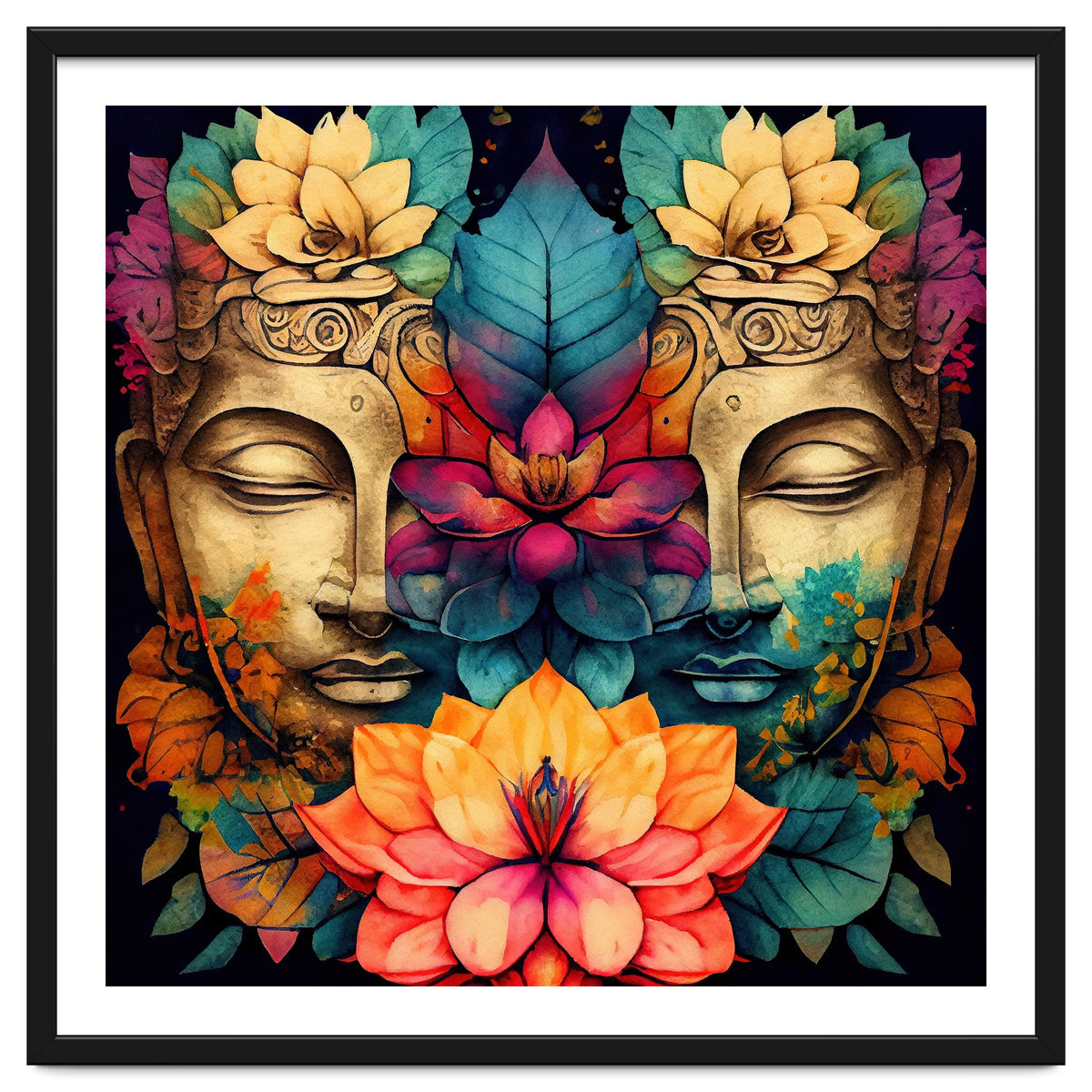 Twin Lotus Buddha Portrait