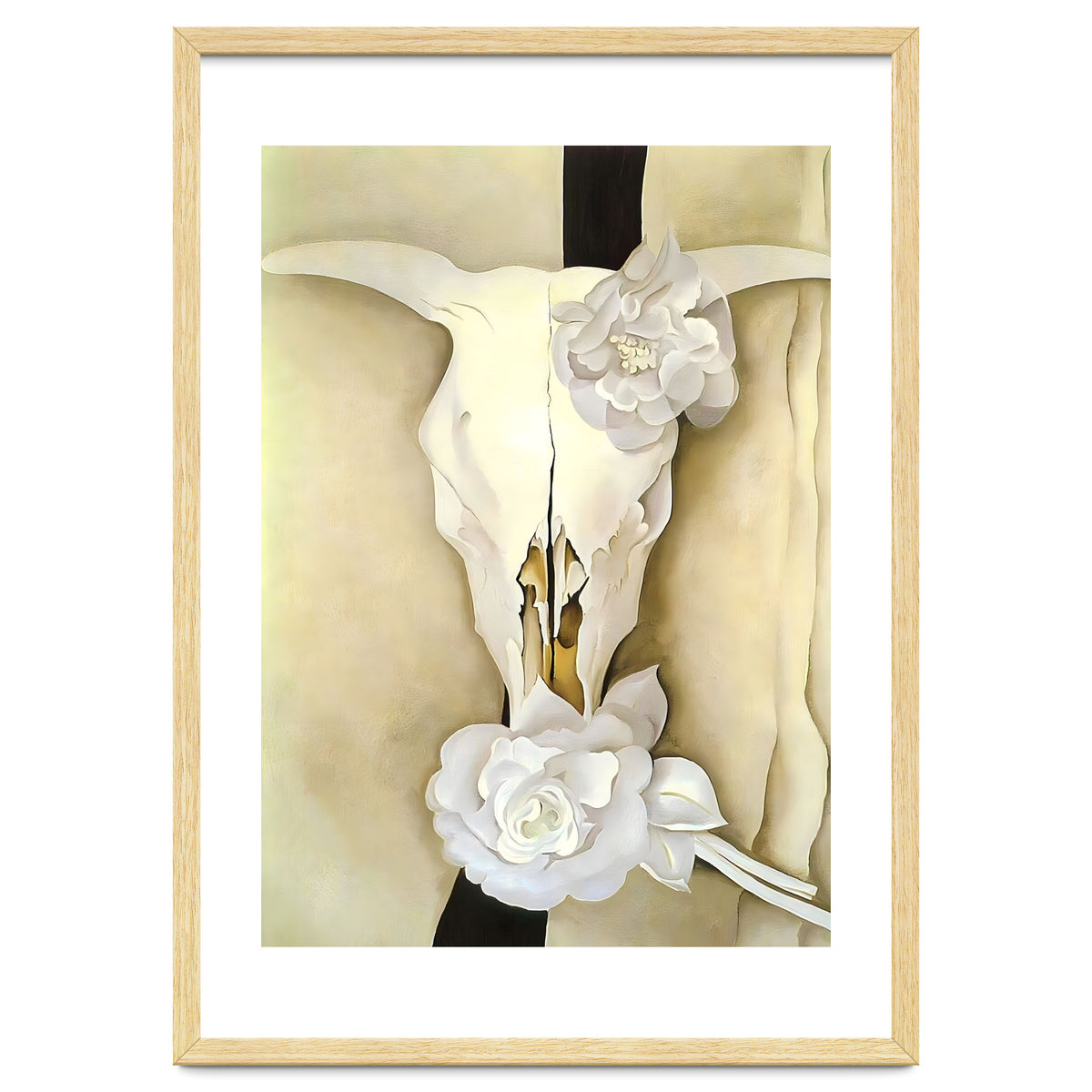 Georgia O’Keeffe – Cow’s Skull with Calico Roses (1931) | Iconic Southwestern Still Life with Desert Symbolism