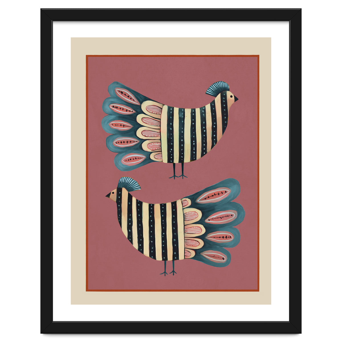 Striped Bird Pair I