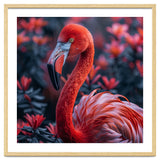 Vibrant Flamingo Portrait With Tropical Foliage thumbnail