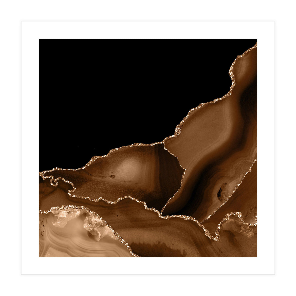 Brown & Gold Agate Texture 03 (Print Only)