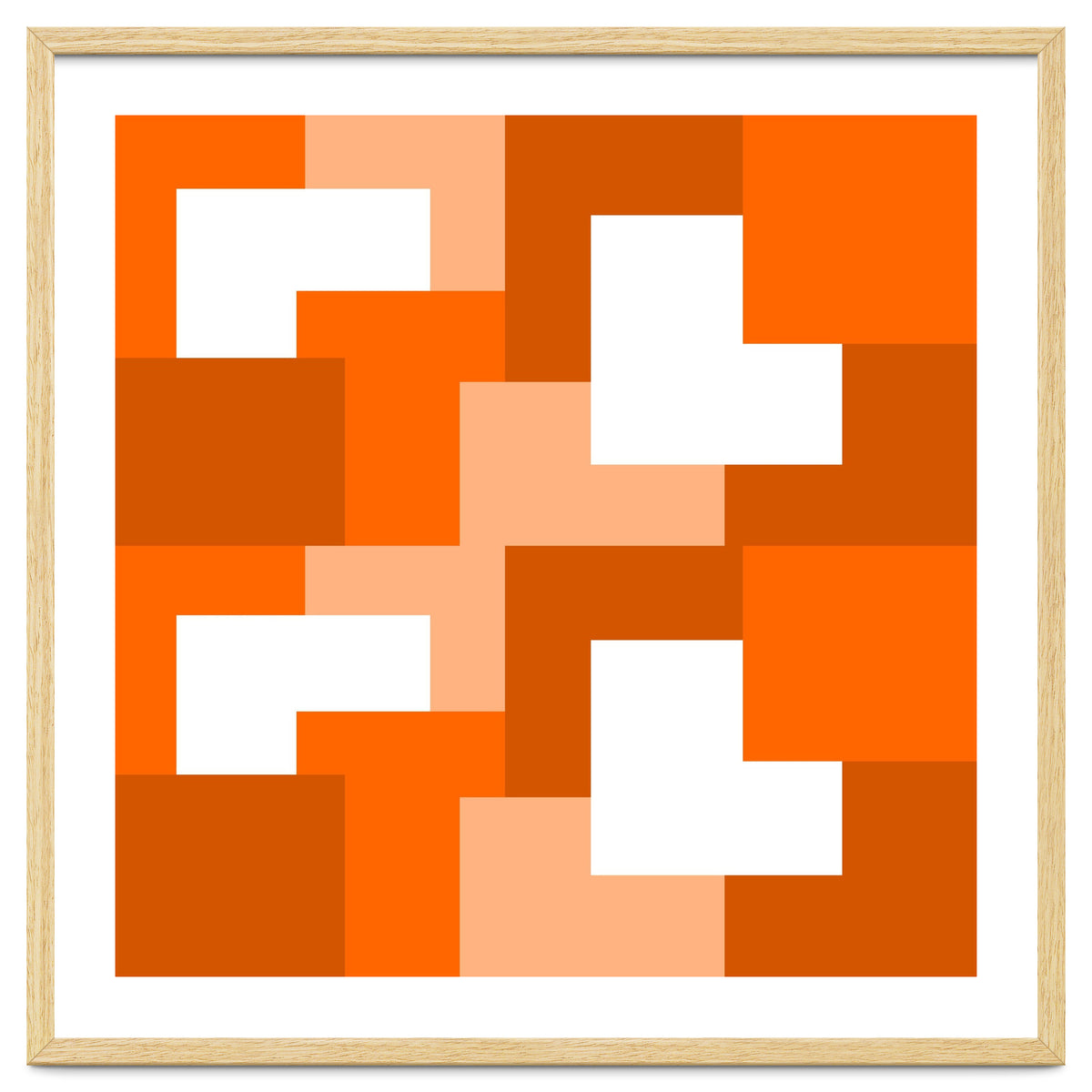 Orange Abstract Square Tiles