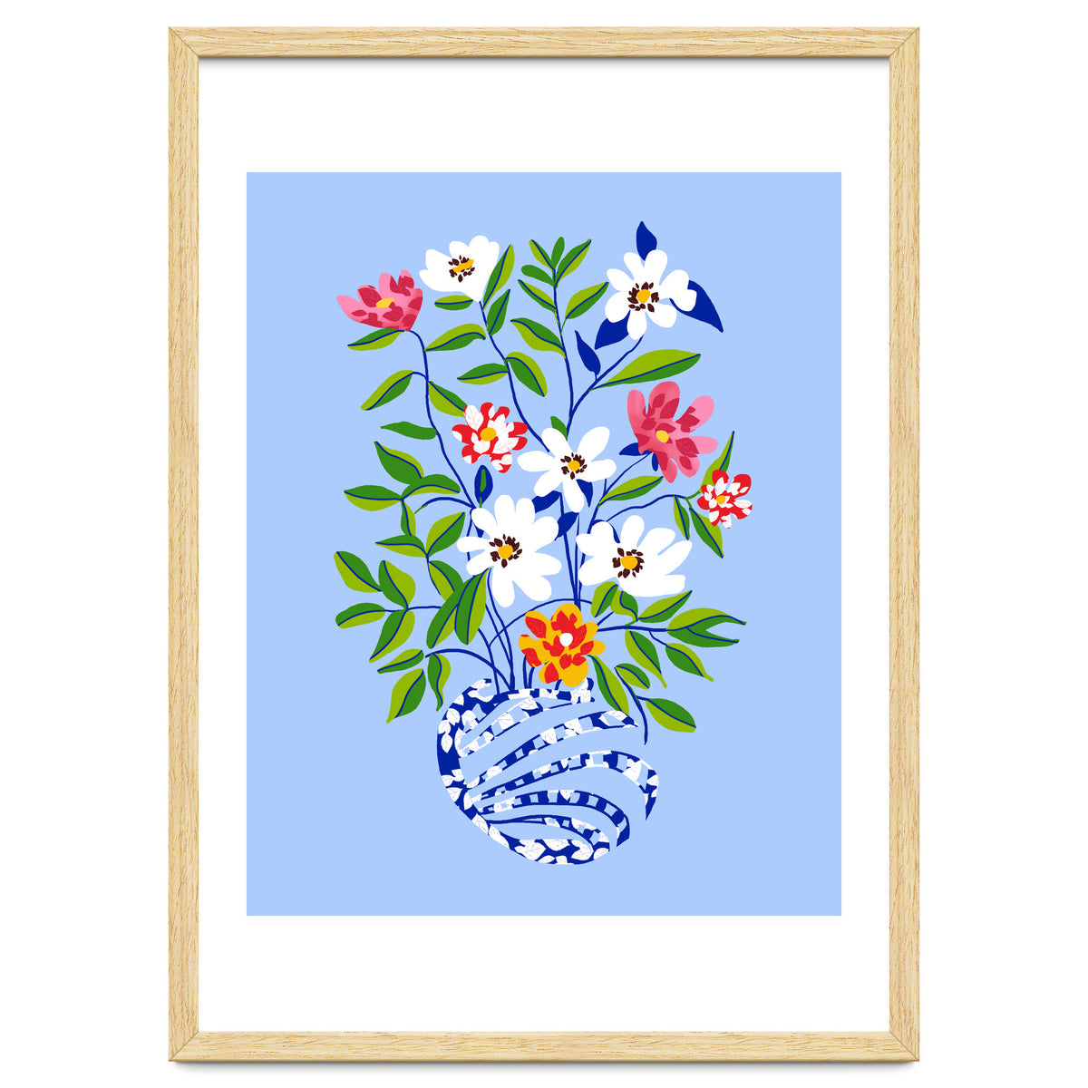 The Floopy Planter, Abstract Flower Pot Illustration, Pop Bohemian Eclectic Botanical, Flower Colorful Blossom