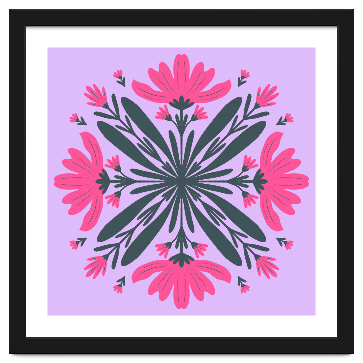 Magenta mandala flowers