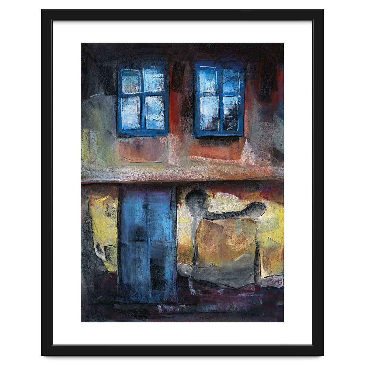 Pastel impression of an old house facade