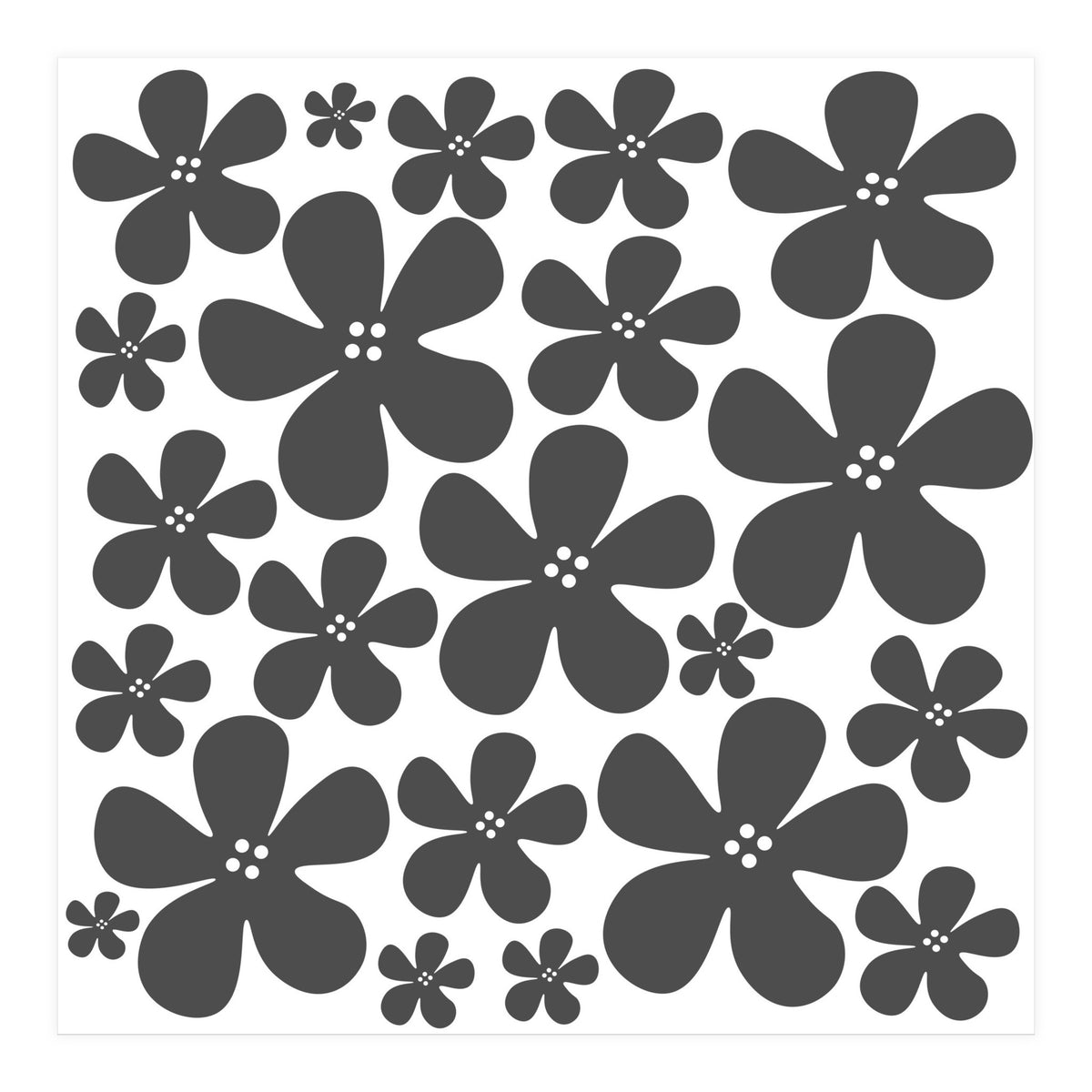 Grey Flowers Pattern (Print Only)