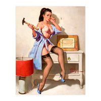 Hot Pinup Girl With A Hammer (Print Only)