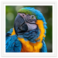 Close Up Blue And Yellow Macaw Parrot Face