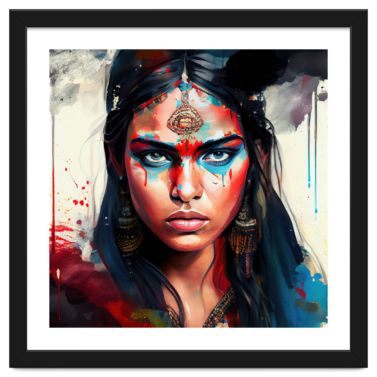 War Paint Hindu Warrior Portrait