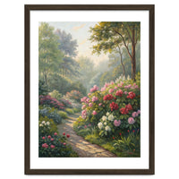 Sunlit Spring Garden Path Oil Painting