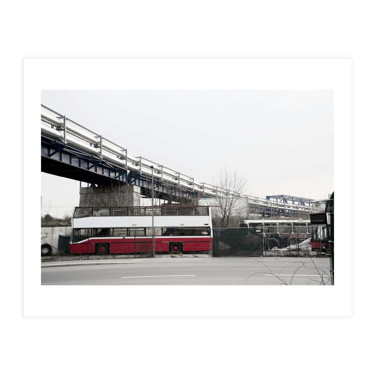 Abandoned Bus under the rail bridge (Print Only)