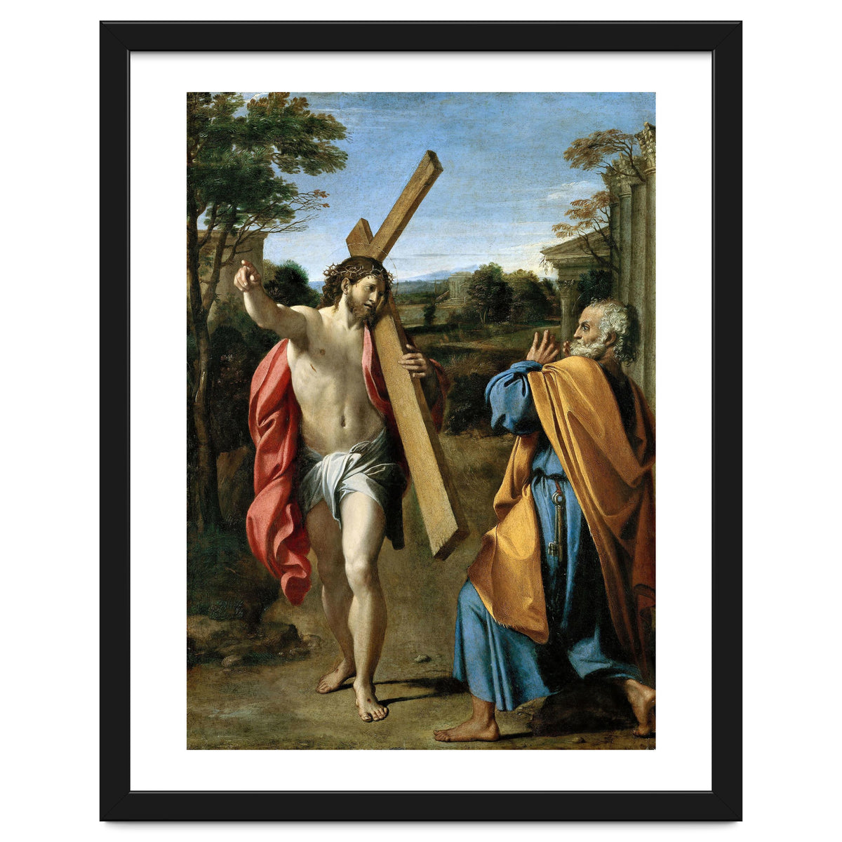 Annibale Carracci / 'Domine, quo vadis?', c. 1602, Oil on panel, 77.4 x 56.3cm. AGOSTINO CARRACCI.