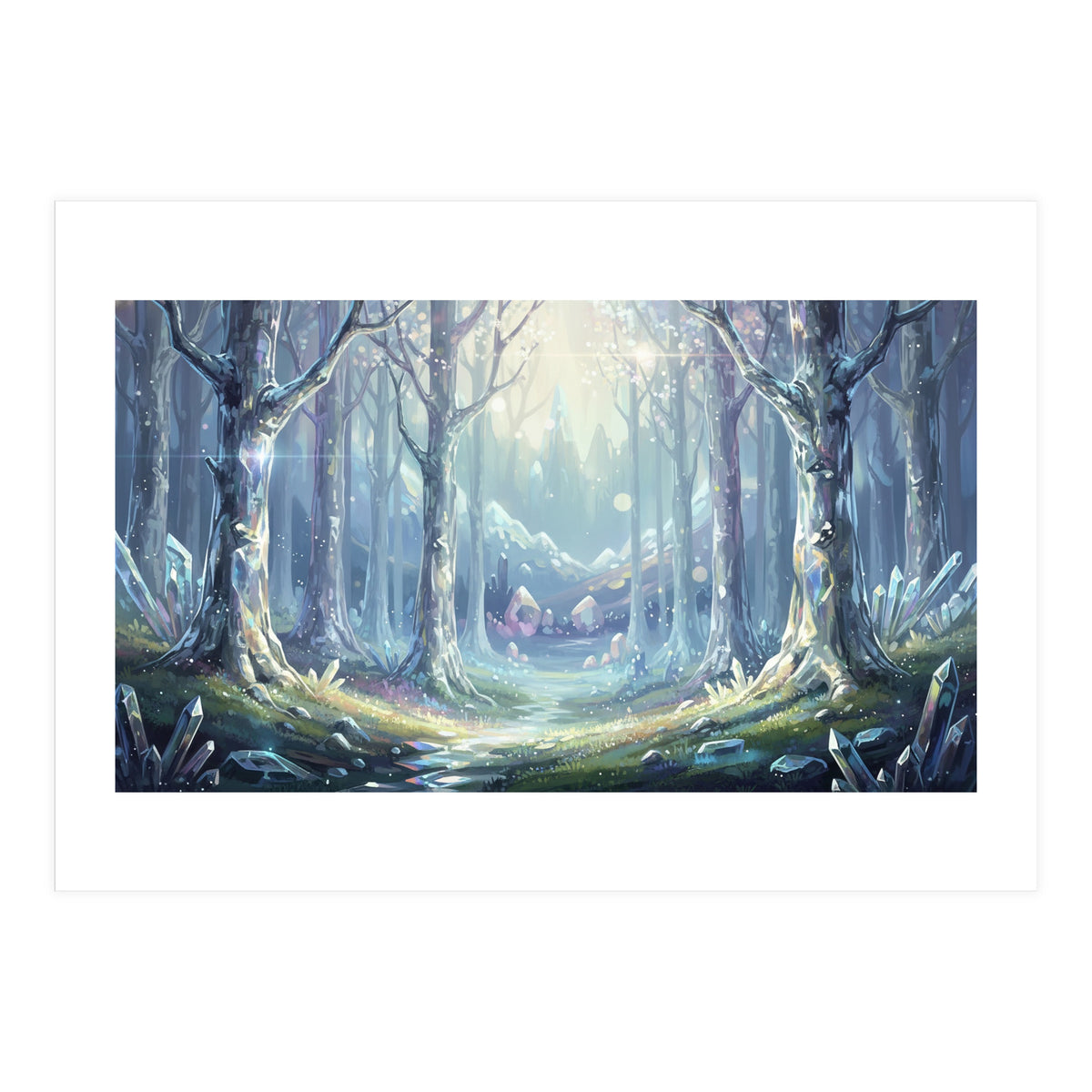 Crystal Forest: Ethereal Fantasy Landscape (Print Only)
