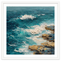 Dynamic Coastal Swell with Sculpted Turquoise Waves