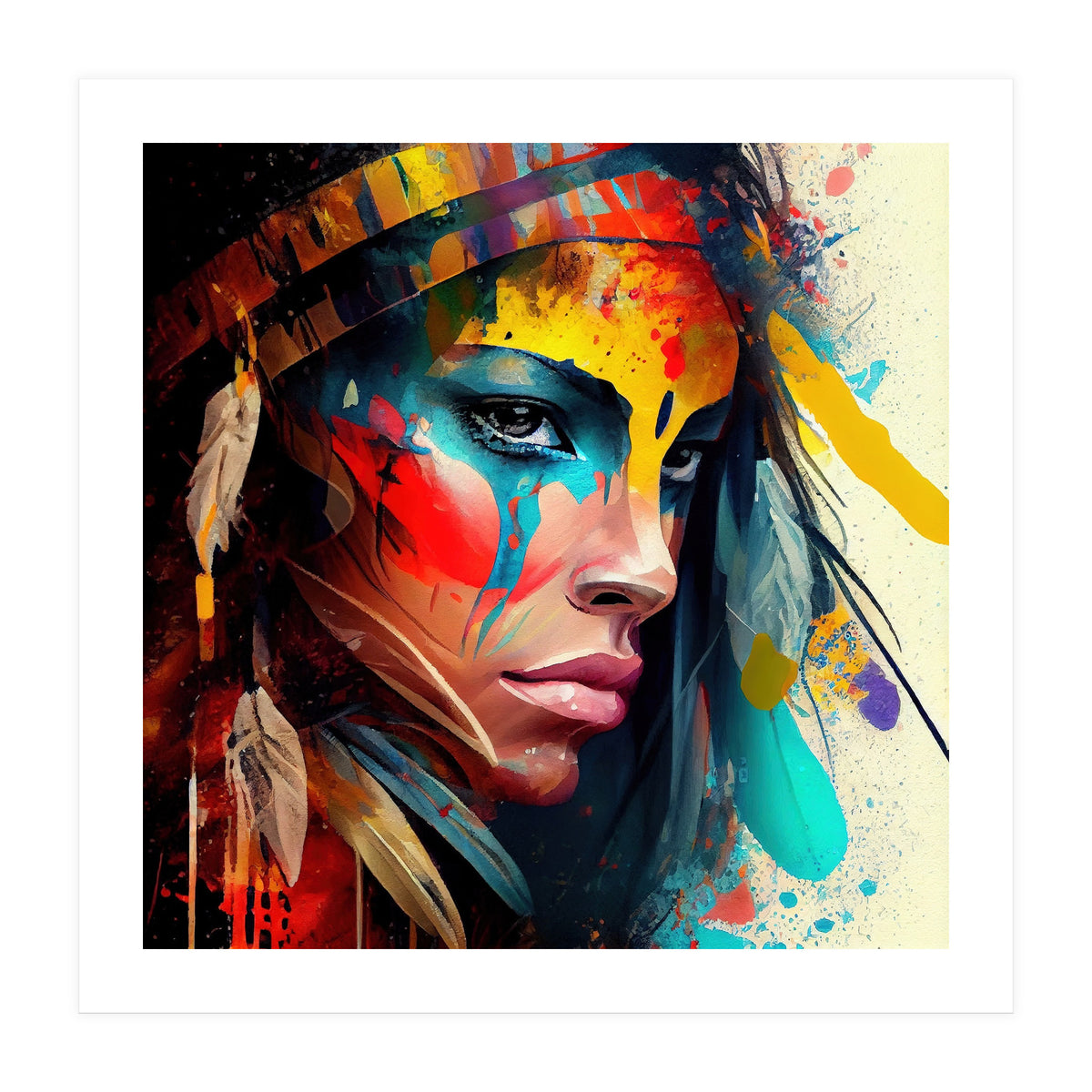 Powerful American Native Woman #5 (Print Only)