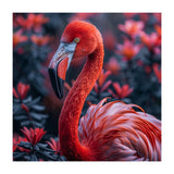 Vibrant Flamingo Portrait With Tropical Foliage (Print Only) thumbnail