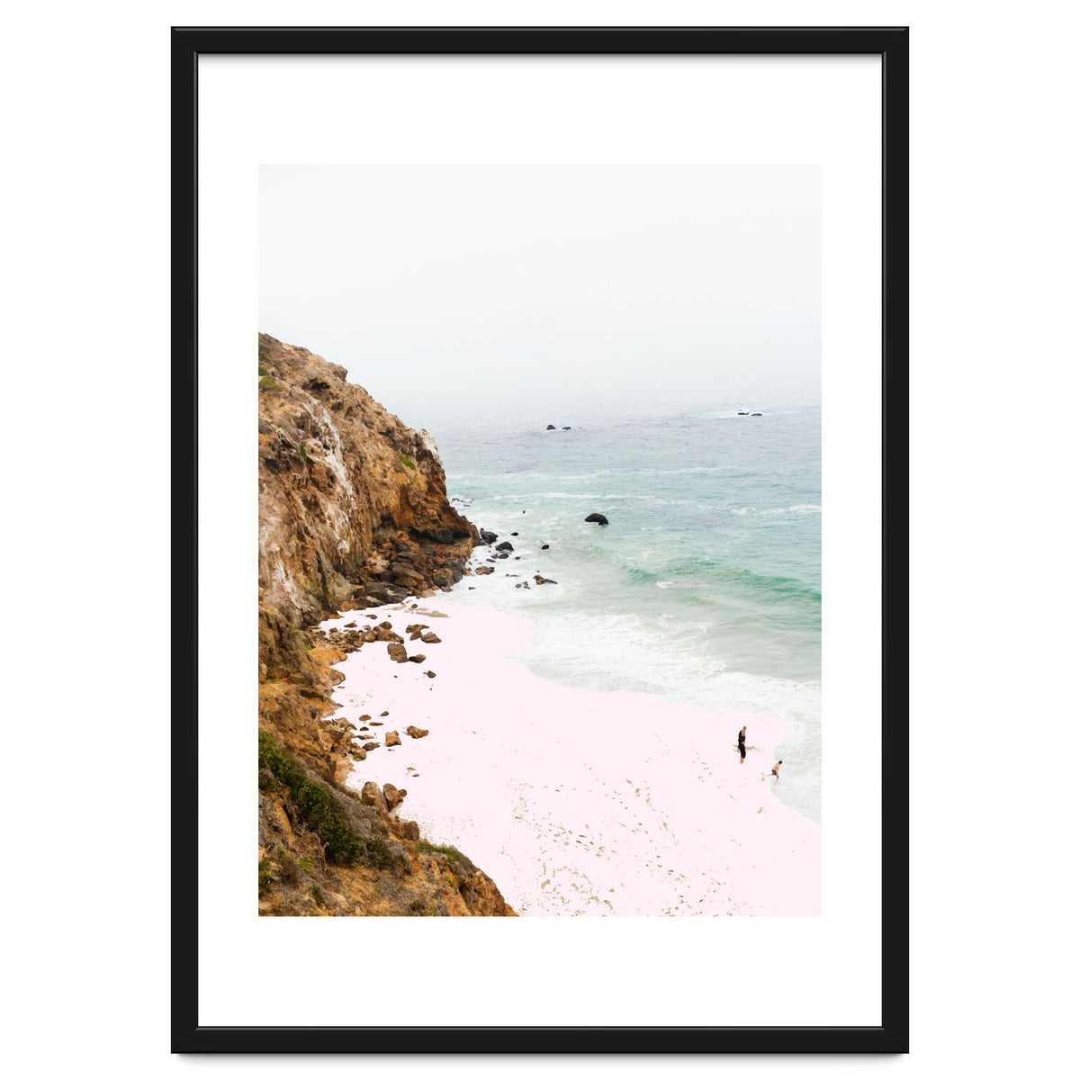 Pink Trails, Beach Tropical Travel Ocean Pastel Digital Art, Photography Sea Scenic Nature Landscape