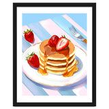 Handpainted Pancakes and Strawberries oil painting thumbnail