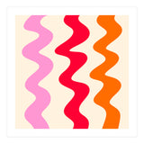 Squiggly Lines - orange, pink and cream (Print Only) thumbnail
