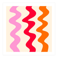 Squiggly Lines - orange, pink and cream (Print Only)