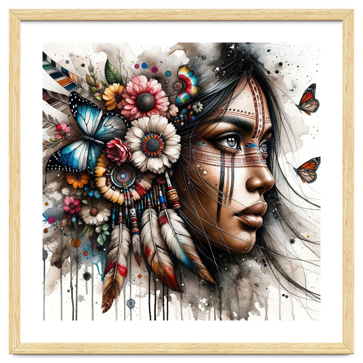 Watercolor Native American Woman #2