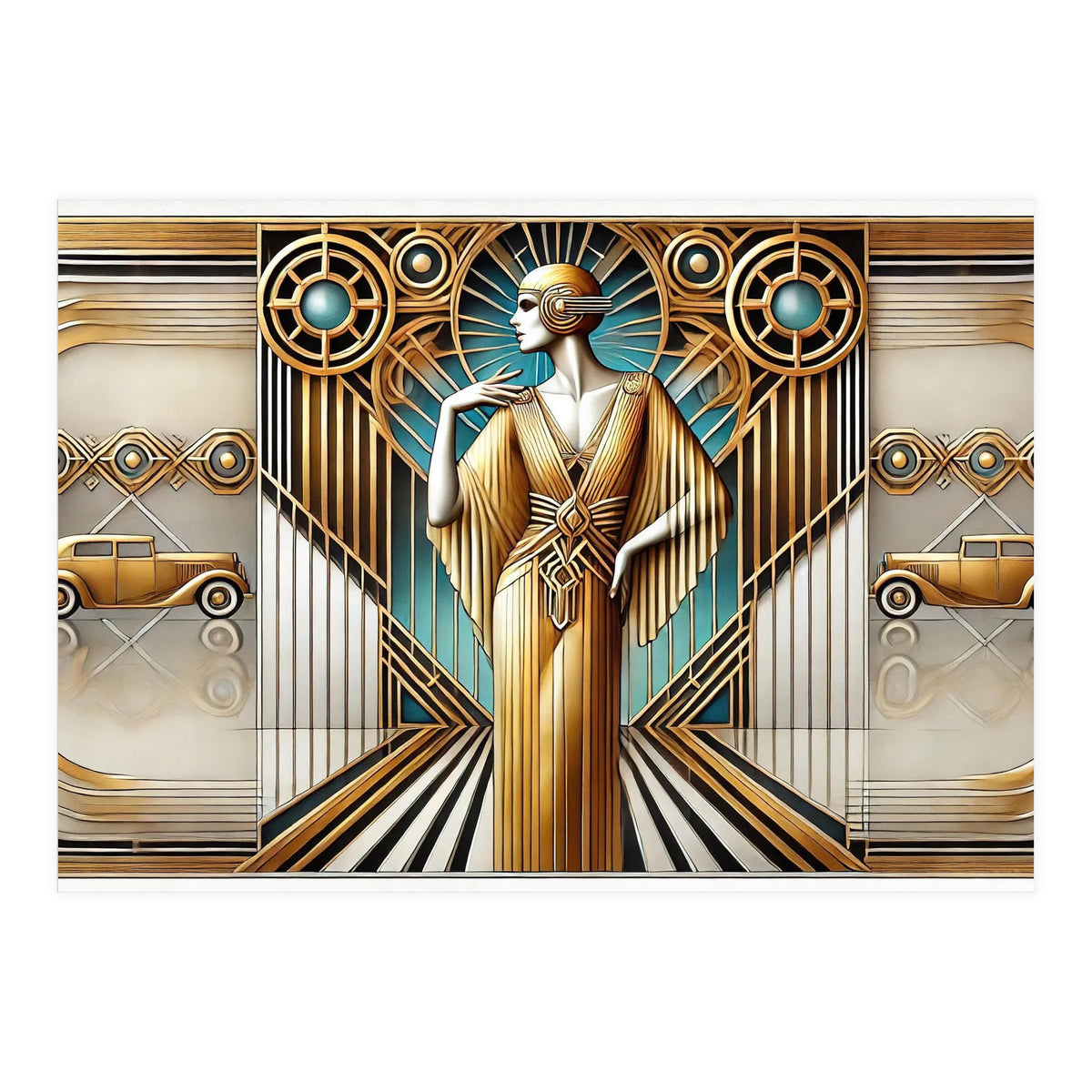 Gatsby Woman Art Deco Scene (Print Only)