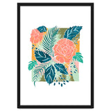Framed Nature, Botanical Floral Rustic Bohemian, Garden Painting Tropical Illustration thumbnail