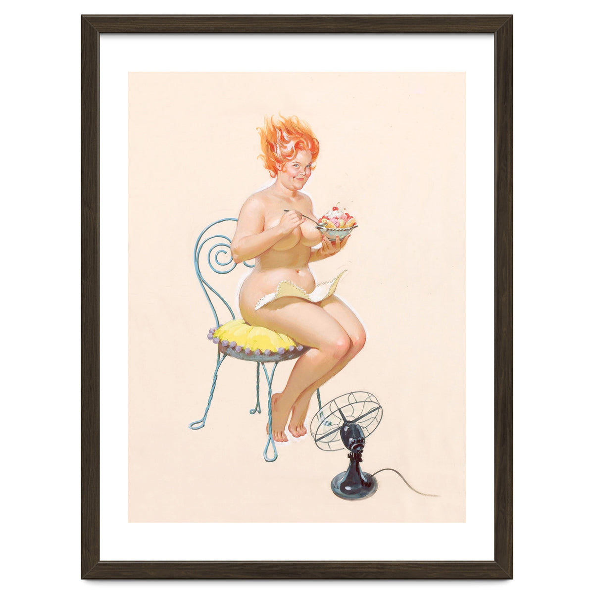 Beautiful Chubby Girl Enjoys In Ice Cream