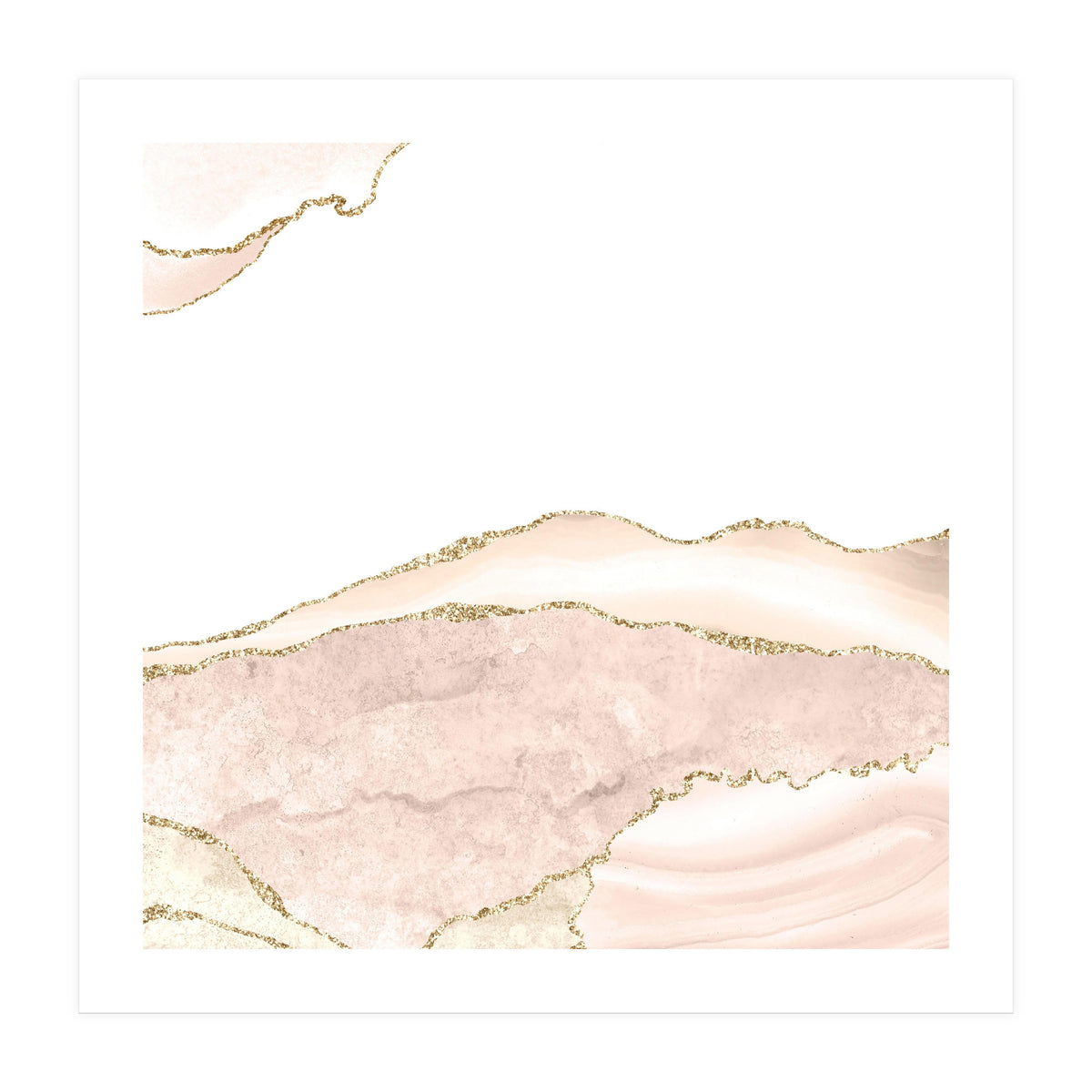 Ivory & Gold Agate Texture 08  (Print Only)