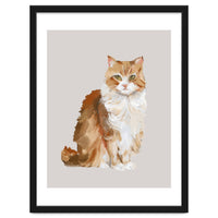 Handpainted messy oil painting of furry baby cat