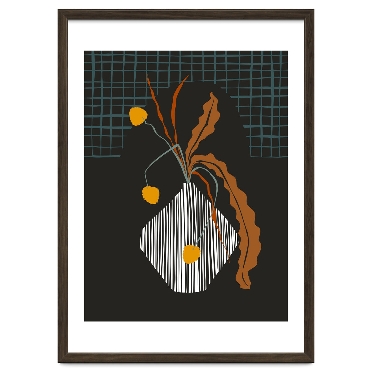 Midcentury ikebana dark