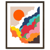 Head In The Clouds, Positivity Nature Sunrise Sunset, Sky Bohemian Comic Retro Eclectic Illustration thumbnail