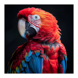 Scarlet Macaw Parrot Detailed Feather Close Up Portrait (Print Only) thumbnail
