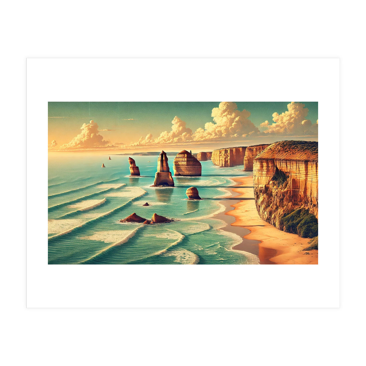 Vintage Australia, Great Ocean Road Poster (Print Only)