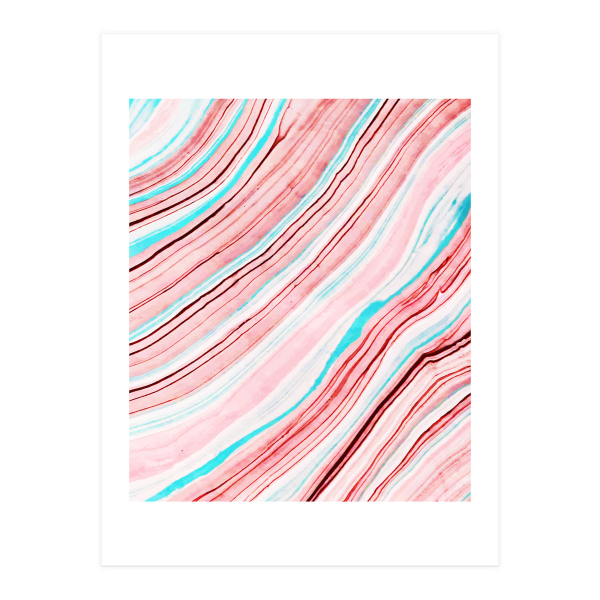 Between the Lines, Pastel Watercolor Abstract Painting, Subtle Neutral Minimal Illustration (Print Only)