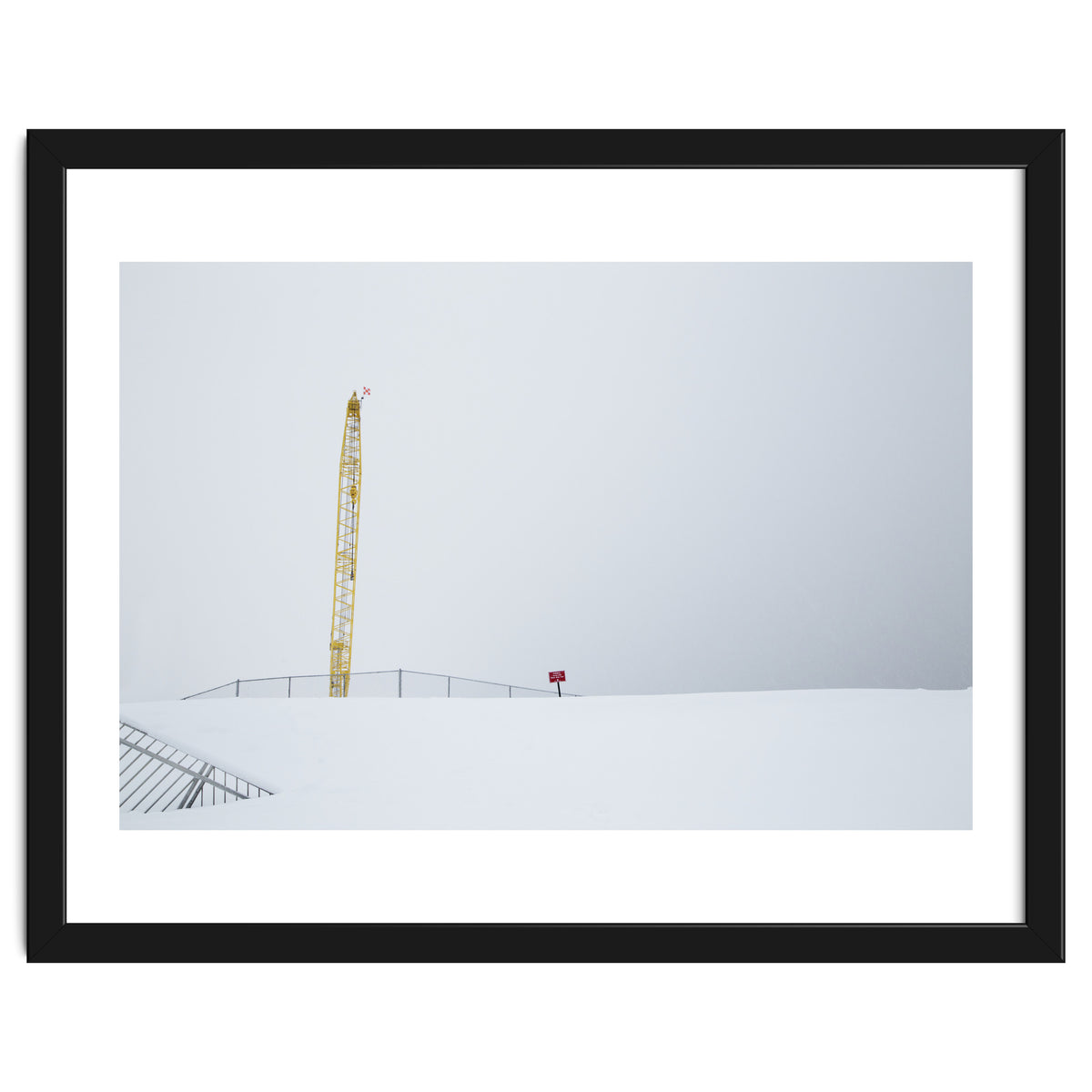 Construction Crane in the Winter Seascape