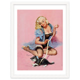Sexy Pinup Girl Playing With Her Cat thumbnail