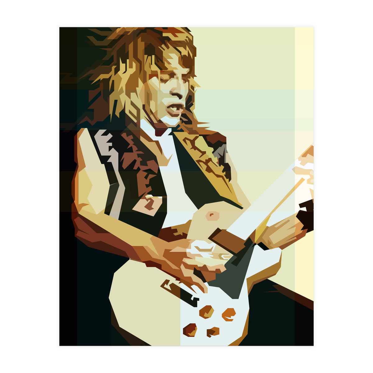 Randy Rhoads Metal Guitarist Retro Illustration (Print Only)