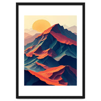 Dramatic Abstract Mountain Sunset Art