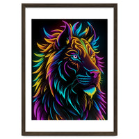 Lion Colored Neon Art